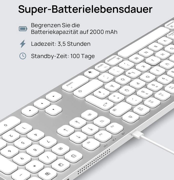 ⌨️ SODI Bluetooth Aluminium Tastatur für Mac mit DE Layout für 29,99€ (statt 50€)