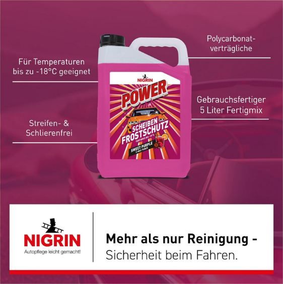 🚗 5 Liter Nigrin Power Sweet Purple Scheibenfrostschutz ab 9,36€ (statt 14€)