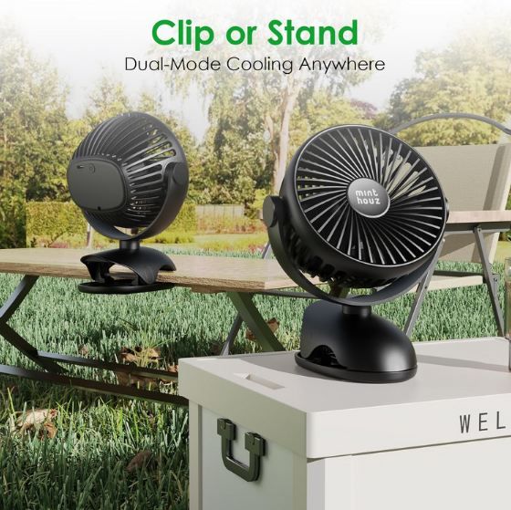💨 Minthouz Akku Tischventilator mit Clip für 13,29€ (statt 26€)