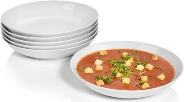 🥣 6er Pack Sänger New Port Porzellan Suppenteller, tief, 450ml für 29,74€ (statt 45€)