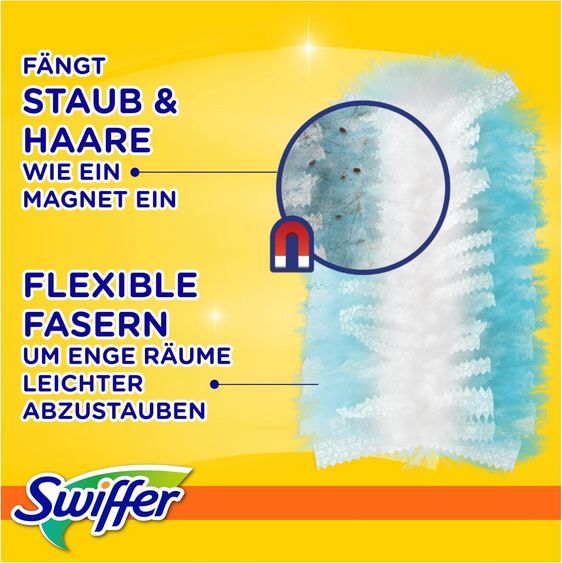 🧽 6 x 18er Pack (108 Tücher) Swiffer Staubmagnet Nachfüllpackung für 43,98€ (statt 76€)