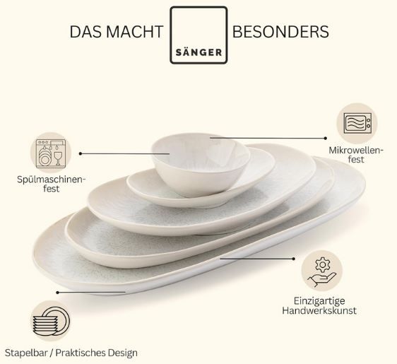 🥣 Sänger Korfu Steingut Schalen & Servierplatten Set, 11 tlg. für 89,24€ (statt 113€)