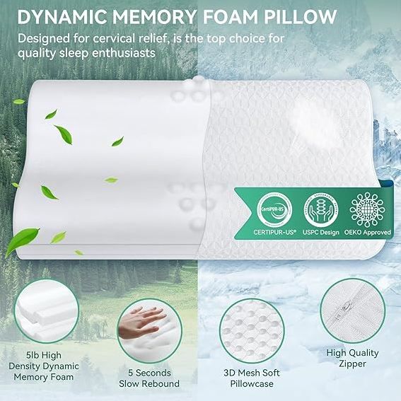 🛏️ TESQ Ergonomisches Memory Schaum Kissen für 32,99€ (statt 60€)