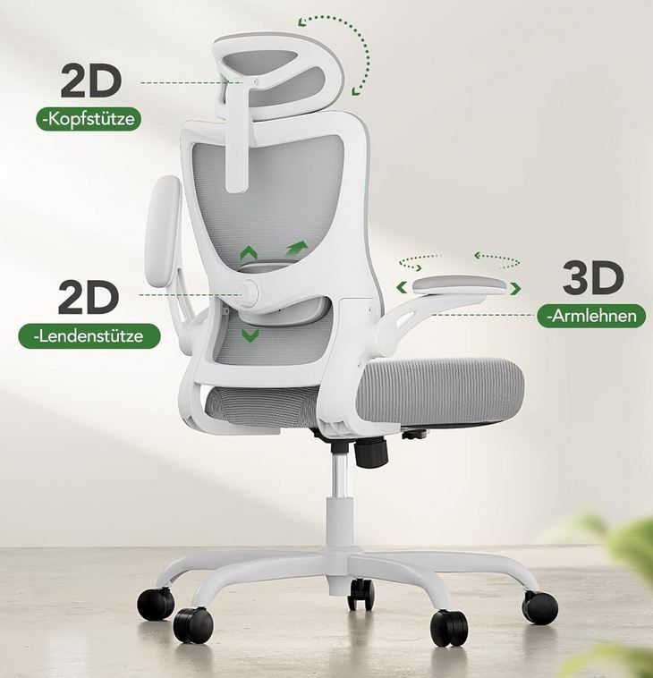 💺 Marsail Ergonomischer Bürostuhl mit Mesh & Lendenstütze für 74,99€ (statt 150€)
