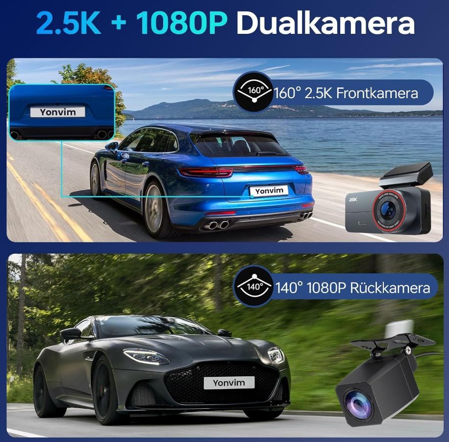 📷 Yonvim Dual Dashcam mit 2.5K + FHD & 160° Weitwinkel für 40,76€ (statt 90€) 📷 Yonvim Dual Dashcam mit 2.5K + FHD & 160° Weitwinkel für 40,76€ (statt 90€)