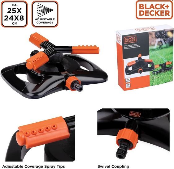 🏡 BLACK+DECKER Rasensprenger mit 3 Arme, 360° Bewässerung für 5,45€ (statt 16€) 🏡 BLACK+DECKER Rasensprenger mit 3 Arme, 360° Bewässerung für 5,45€ (statt 16€)