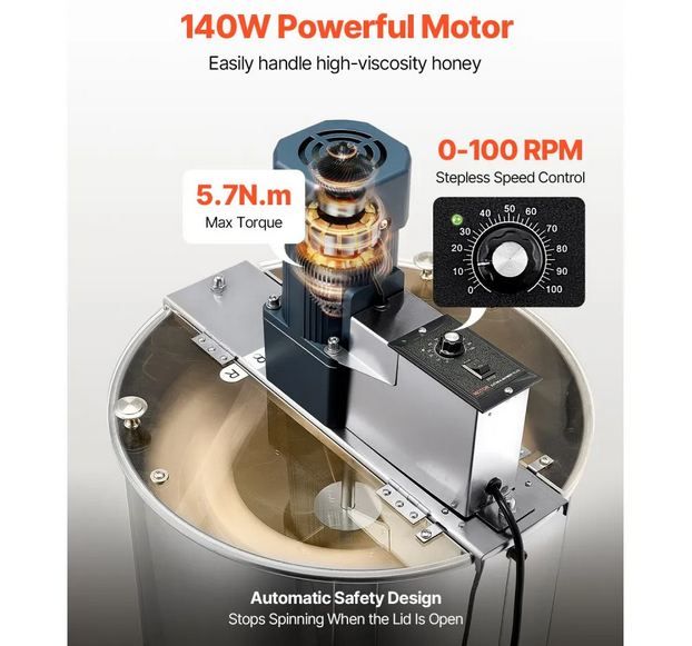 🍯 Vevor Elektrische Honigschleuder mit 3 Rahmen, 140W für 175,67€ (statt 213€)