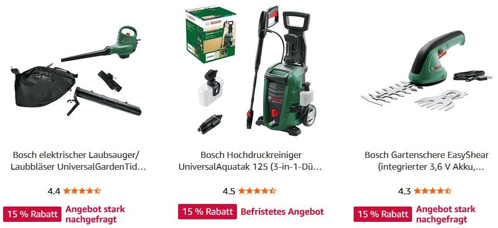 🔥🧰 Amazon: Bosch Aktionstage mit über  40% Rabatt auf Werkzeug, Garten & mehr