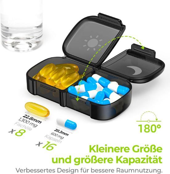 💊 Auvon 7 Tage Tablettenbox mit 2 Fächern für 6,99€ (statt 11€)