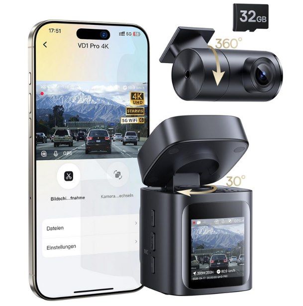🚗 Baseus PrimeTrip VD1 Pro Dashcam 4K+1080p Dual Dashcam mit Akku ab 92,99€ (statt 120€)