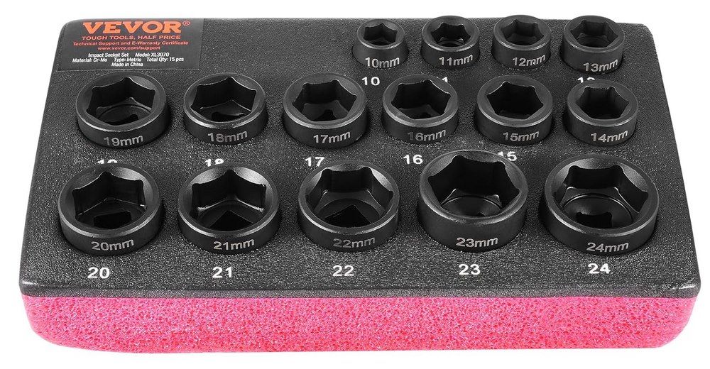 🔧 VEVOR 15tlg. Schlagsteckschlüsselsatz (9,5 mm Antrieb / 10-24 mm) für 23,15€ (statt 29€) 🔧 VEVOR 15tlg. Schlagsteckschlüsselsatz (9,5 mm Antrieb / 10 24 mm) für 23,15€ (statt 29€)