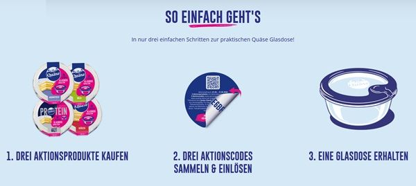 🛒 Mit dem Kauf von Quäse gratis Glasdose abfassen