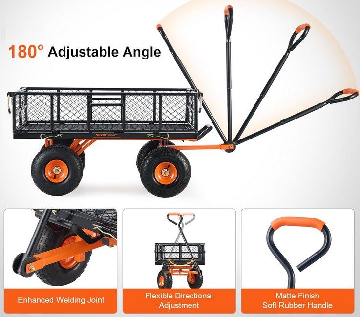 🪵 VEVOR kippbarer Transportwagen aus Metall (bis 400kg) für 109,99€ (statt 134€)