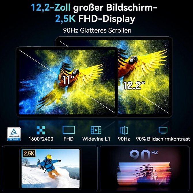 📱 TABWEE T60   12,2 Zoll Tablet mit Tastatur & 12/256GB für 141,54€ (statt 179€)