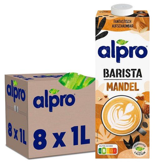 🥛 8x 1L Alpro Barista Mandeldrink Vegan und laktosefrei ab 14,32€ (statt 23€)