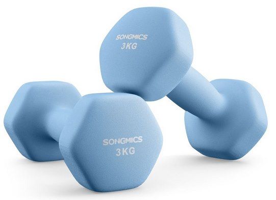 💪 2x 3kg SONGMICS Hexagon Hanteln mit Neoprenbeschichtung für 15,99€ (statt 24€)