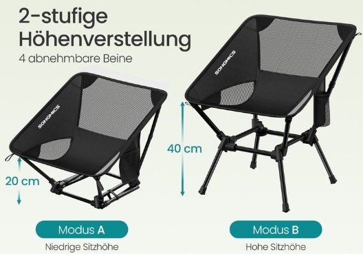 💺 2x SONGMICS höhenverstellbarer Campingstuhl bis 150kg für 35,99€ (statt 46€) 💺 2x SONGMICS höhenverstellbarer Campingstuhl bis 150kg für 35,99€ (statt 46€)