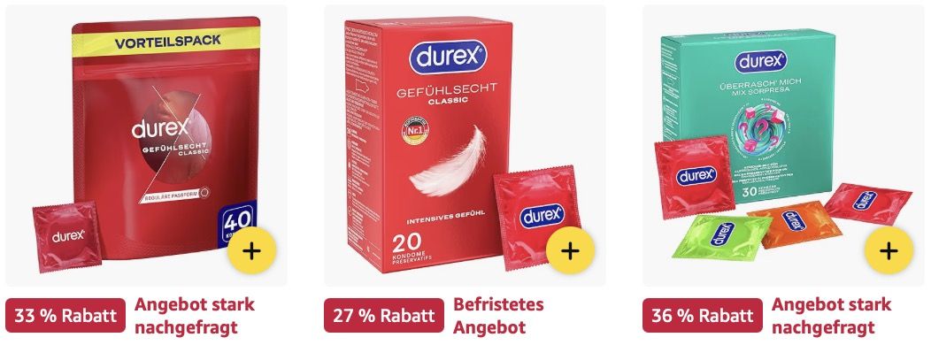 🤫 Amazon: Durex Produkte stark reduziert z.B. Love Mix Kondome (5 Sorten) ab 16,44€ (statt 26€) 🤫 Amazon: Durex Produkte stark reduziert z.B. Love Mix Kondome (5 Sorten) ab 16,44€ (statt 26€)