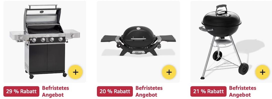🤤🥩 Amazon: Grills und Zubehör im Sale z.B. Weber Spirit E 210 Gasgrill für 328€ (statt 373€)
