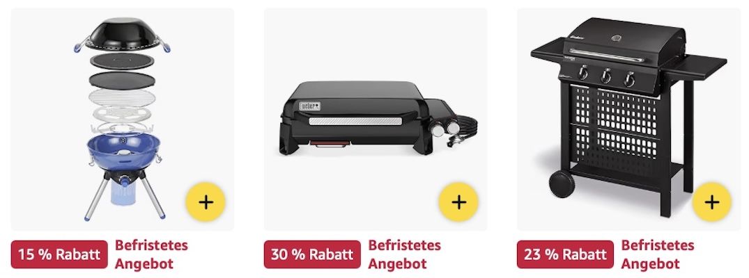 🤤🥩 Amazon: Grills und Zubehör im Sale z.B. Weber Spirit E 210 Gasgrill für 328€ (statt 373€)