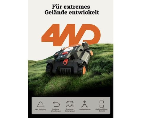 🏡 WORX Landroid Vision Cloud WR340E 4WD 600 m² Mähroboter für 1.299€ (statt 1.500€) 🏡 WORX Landroid Vision Cloud WR340E 4WD 600 m² Mähroboter für 1.299€ (statt 1.500€)
