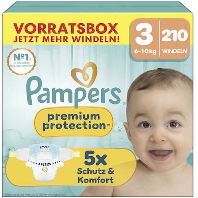 👼🏻 210x Pampers Premium Protection in Größe 3 (6kg 10kg) für 31,90€ (statt 57€)