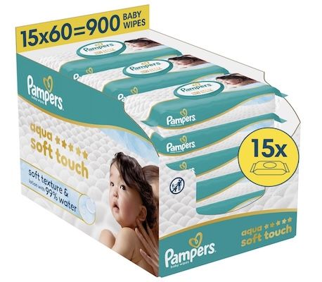 👼🏻 900x Pampers Aqua Soft Touch Baby Feuchttücher für 18,14€ (statt 28€)