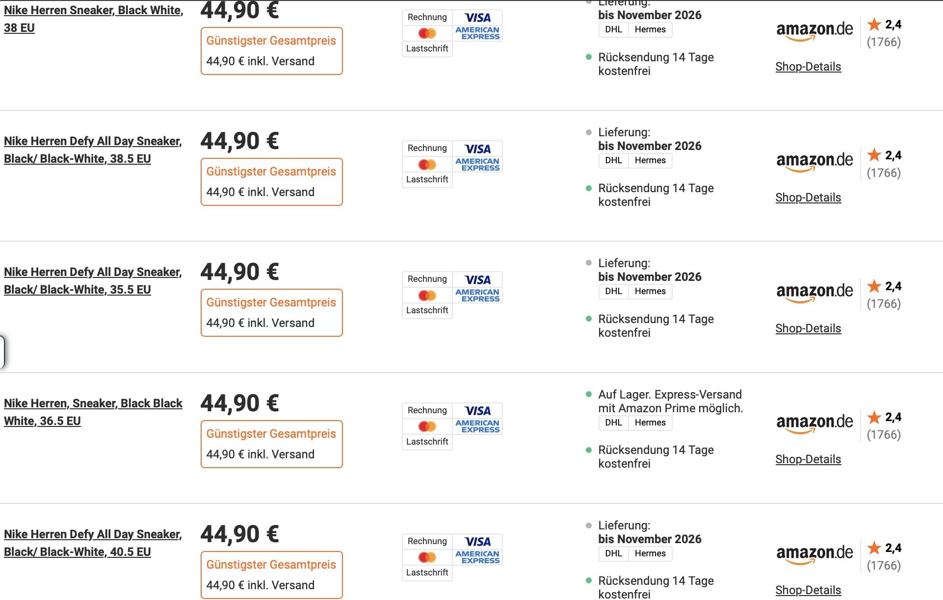 👟 Nike DJ1196 Defy All Day Herren Trainingsschuh für 44,90€ (statt 52€)