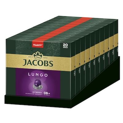 ➡️ 200 Kapseln Jacobs Kaffeekapseln Lungo Intenso für 45,59€ (statt 61€)
