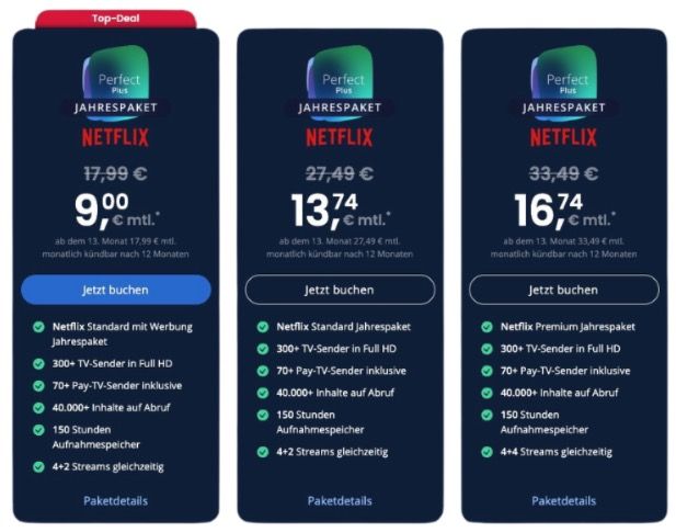 🔥 50% Rabatt auf waipu TV inkl. Netflix ➡️ Netflix Standard Werbung ab 9€ 🧨 Premium ab 16,74€ mtl. 🔥 50% Rabatt auf waipu TV inkl. Netflix ➡️ Netflix Standard Werbung ab 9€ 🧨 Premium ab 16,74€ mtl.