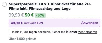 📽️🍿 Cinemaxx: Bis 50% Rabatt auf Kinotickets - z.B. 2x Supersparpreis 11,82€ (statt 20€) 📽️🍿 Cinemaxx: Bis 50% Rabatt auf Kinotickets z.B. 2x Supersparpreis 11,82€ (statt 20€)