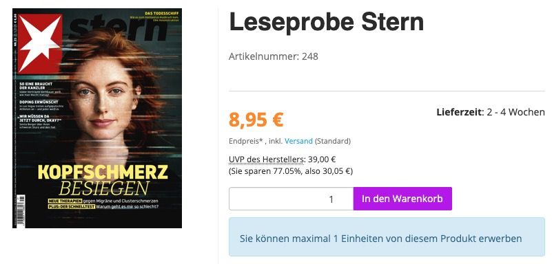 ⭐ 6 Ausgaben Stern 8,95€ (statt 39€) ⭐ automatisch auslaufend ⭐ 6 Ausgaben Stern 8,95€ (statt 39€) ⭐ automatisch auslaufend