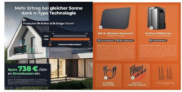 Preisfehler? 🏠 EcoFlow Balkonkraftwerk 2000Wp 🧨 inkl. 3,8kWh Speicher für 755€ (statt 1.520€)