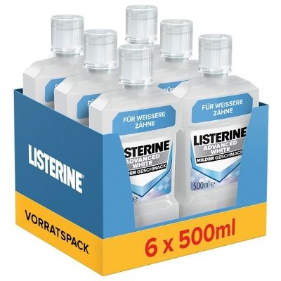 🦷 6x Listerine Advanced White milde Mundspülung je 500ml für 11,75€ (statt 23€)