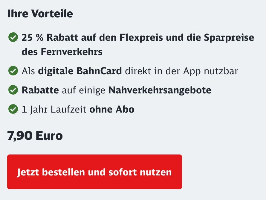 🚅 BahnCard 25 für 1. und 2. Klasse für Kinder und Jugendliche für 1 Jahr nur 7,90€ 🚅 BahnCard 25 für 1. und 2. Klasse für Kinder und Jugendliche für 1 Jahr nur 7,90€