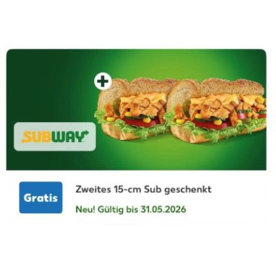 🥪 Subway: 2-für-1 Aktion über Kaufland Card 🧨 beim Kauf eines Subs (statt 2x Normalpreis)