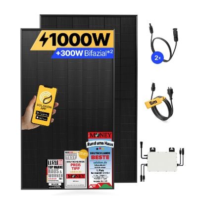 ☀️ Solakon 1000W Balkonkraftwerk mit 2 Modulen und Wechselrichter ➡️ ab 239,99€ (statt 300€)