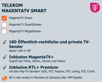 📺 MagentaTV Tarife mit 6 Freimonaten ⚽ gratis Adidas DFB-Heimtrikot ➡️ ab 4,50€ mtl. (statt 11€) 📺 MagentaTV Tarife mit 6 Freimonaten ⚽ gratis Adidas DFB Heimtrikot ➡️ ab 4,50€ mtl. (statt 11€)
