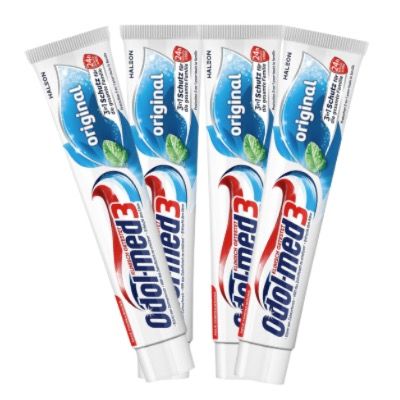 🦷 4x 75ml Odol-med3 Original Zahnpasta mit 3in1 Schutz ab 3,40€ (statt 5€)