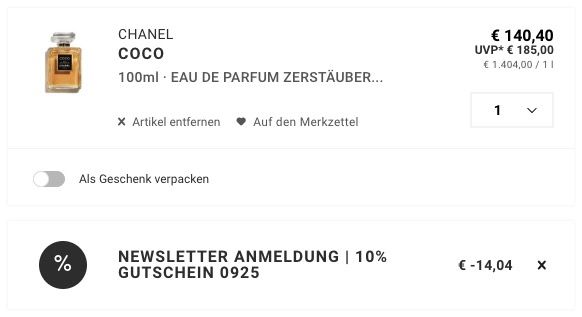 🌺 CHANEL Coco Eau de Parfum 100ml 🧨 für 126,36€ (statt 165€)