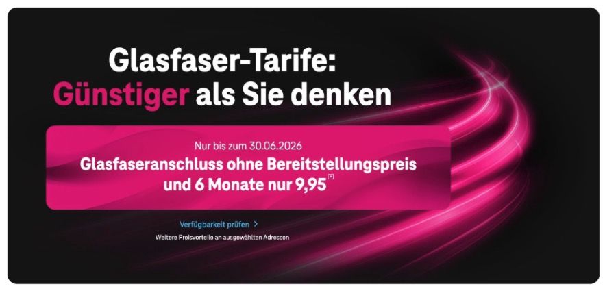 🌎💨 Telekom Glasfaser mit Highspeed-Internet und MagentaTV 🧨 6 Monate für 9,95€ (statt bis 71€) 🌎💨 Telekom Glasfaser mit Highspeed Internet und MagentaTV 🧨 6 Monate für 9,95€ (statt bis 71€)