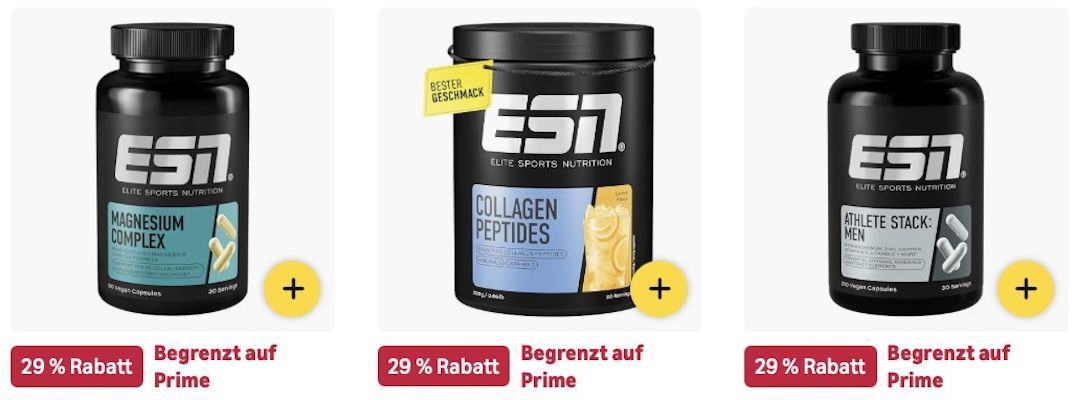 🏋️💪🏻 Amazon: ESN im frühen Prime Day Sale z.B. 120 Zinkkapseln ab 7€ (statt 14€)