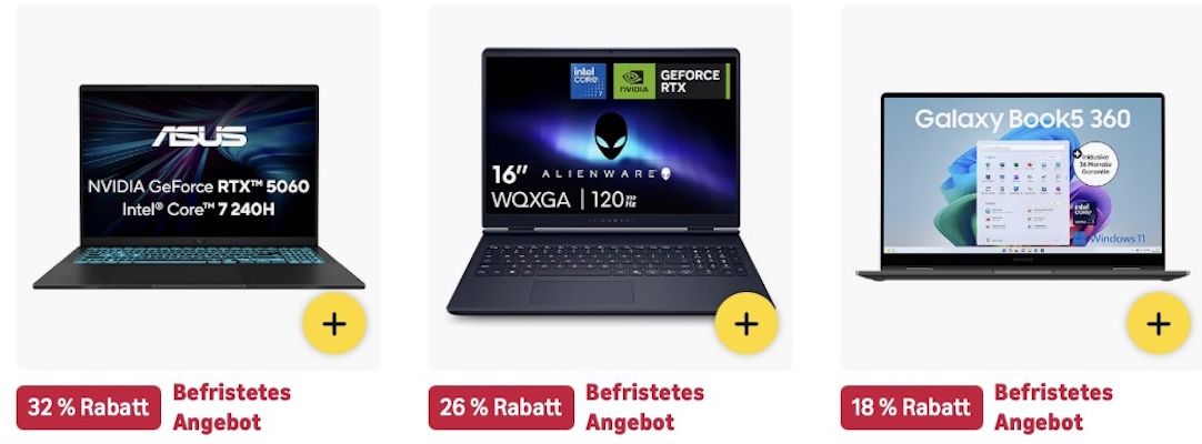 🤑🧑‍💻 Amazon: Laptops im Mega Sale   HP, ASUS & mehr z.B. Microsoft Laptop für 849€ (statt 943€)