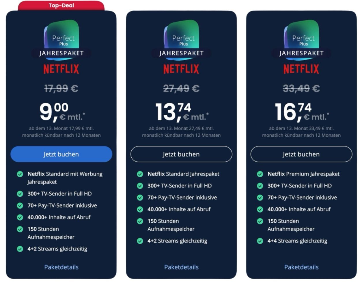 🔥 50% Rabatt auf waipu TV inkl. Netflix ➡️ Netflix Standard Werbung ab 9€ 🧨 Premium ab 16,74€ mtl. 🔥 50% Rabatt auf waipu TV inkl. Netflix ➡️ Netflix Standard Werbung ab 9€ 🧨 Premium ab 16,74€ mtl.