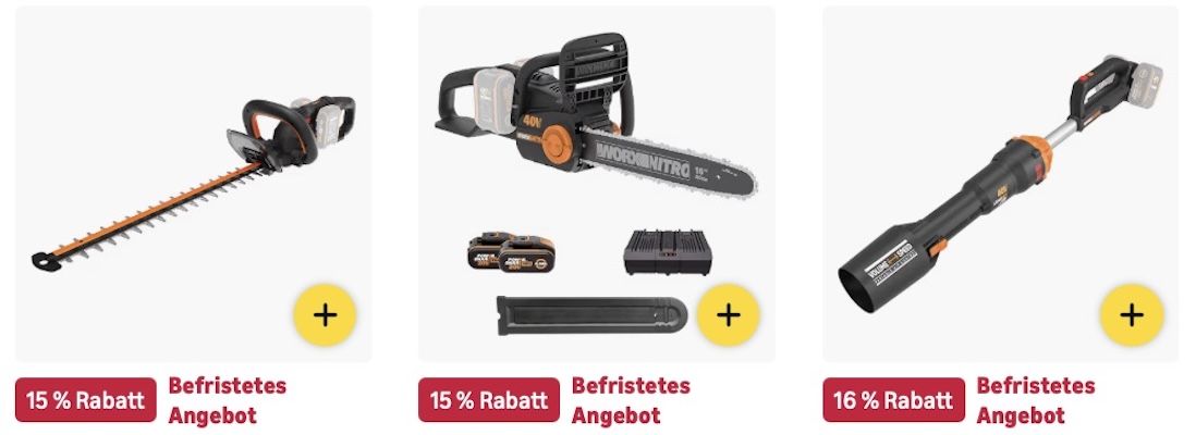 🏡🪴 Amazon: WORX Megasale mit bis zu  40% 👉🏻 Akku Schlagbohrschrauber für 50€ (statt 60€)