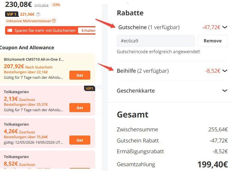 ☕ BlitzHome Kaffeevollautomat mit Mahlwerk & Milchaufschäumer für 199,40€ (statt 270€)