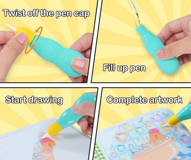 💦🖊️ YPLUS Wassermalbuch inkl. Stift mit versch. Motiven für 5,49€ (statt 11€)