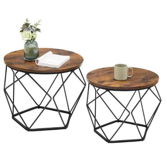 🙌 2er Set VASAGLE Couchtisch rund in 3 Designs für 36,56€ (statt 53€)