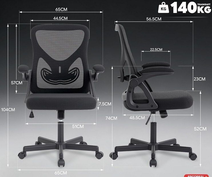 💺 Ergoreal 25W04 ergonomischer Bürostuhl mit verstellbarer Rückenlehne für 45,99€ (statt 92€)