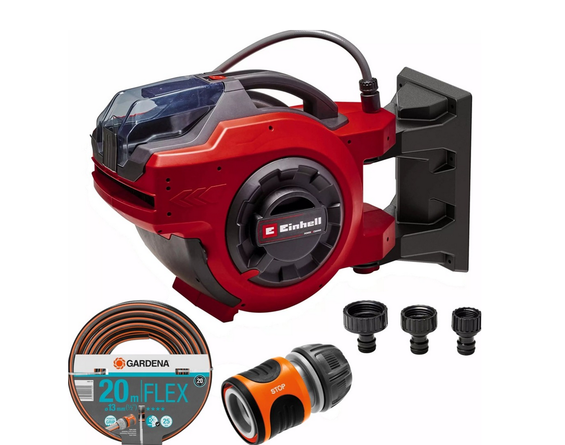 Einhell GE-HR 18/30 18V Akku Wand Schlauchbox SOLO + 20m Gardena Schlauch für 99€ (statt 140€)
